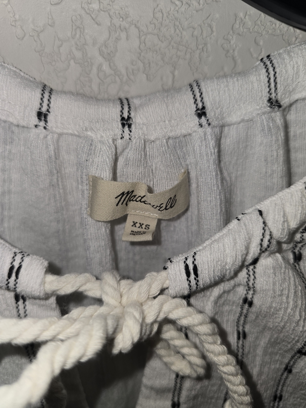 Madewell Striped Short-Sleeve Keyhole Blouse - Women's Size XXS - Picture 2 of 4